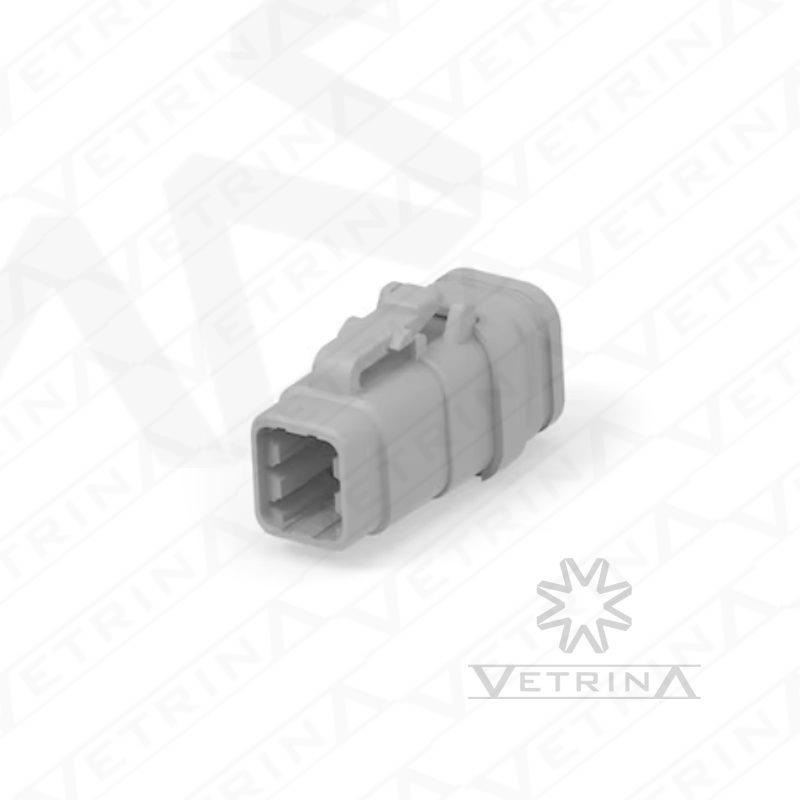 Conector 6 vias cinza