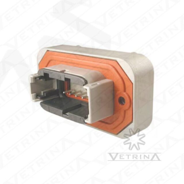 Conector macho 12 vias cinza