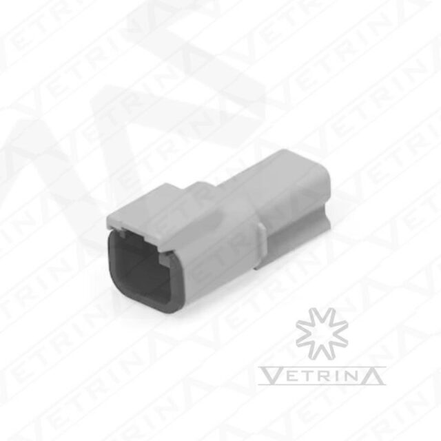 Conector 2 vias cinza e preto