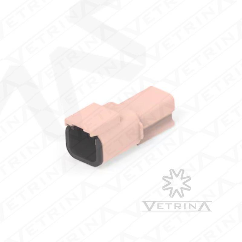 Conector 2 vias rosa e preto