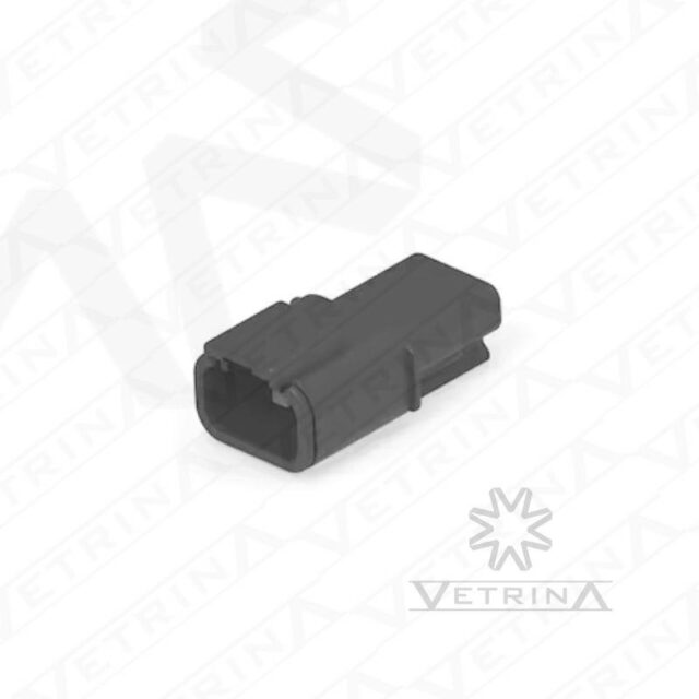 Conector 3 vias preto e cinza