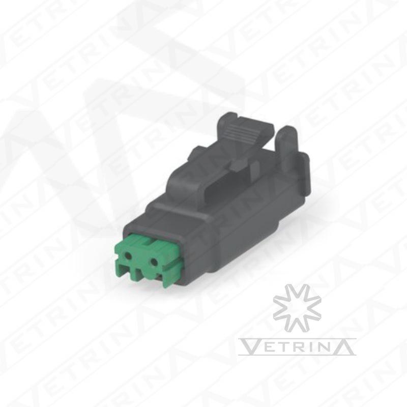 Conector 2 vias preto e verde