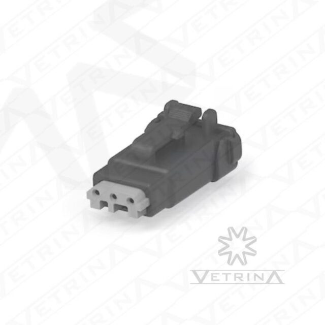 Conector 3 vias preto e cinza