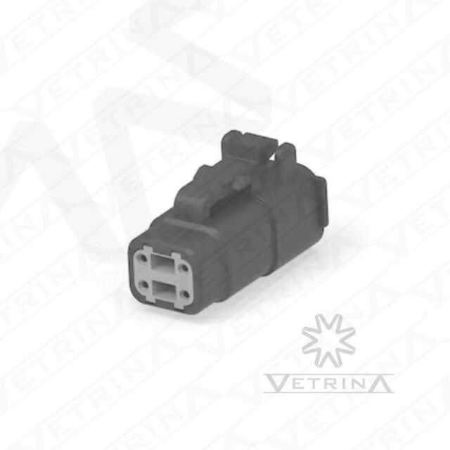 Conector 4 vias preto e cinza
