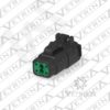 Conector 4 vias preto e verde