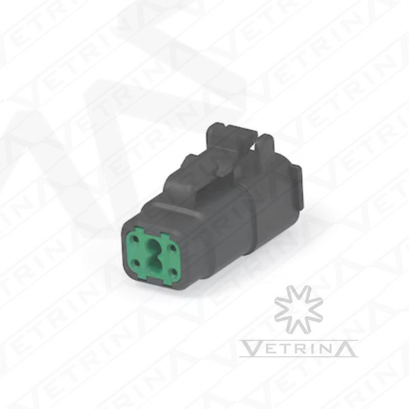 Conector 4 vias preto e verde