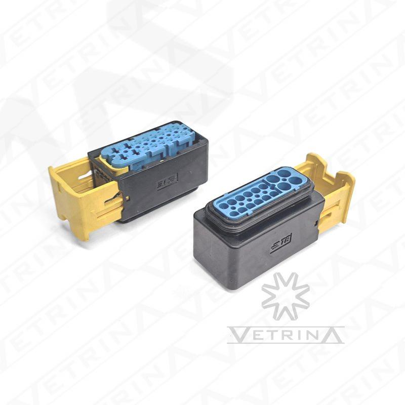 Conector MCP 16 vias preto e amarelo