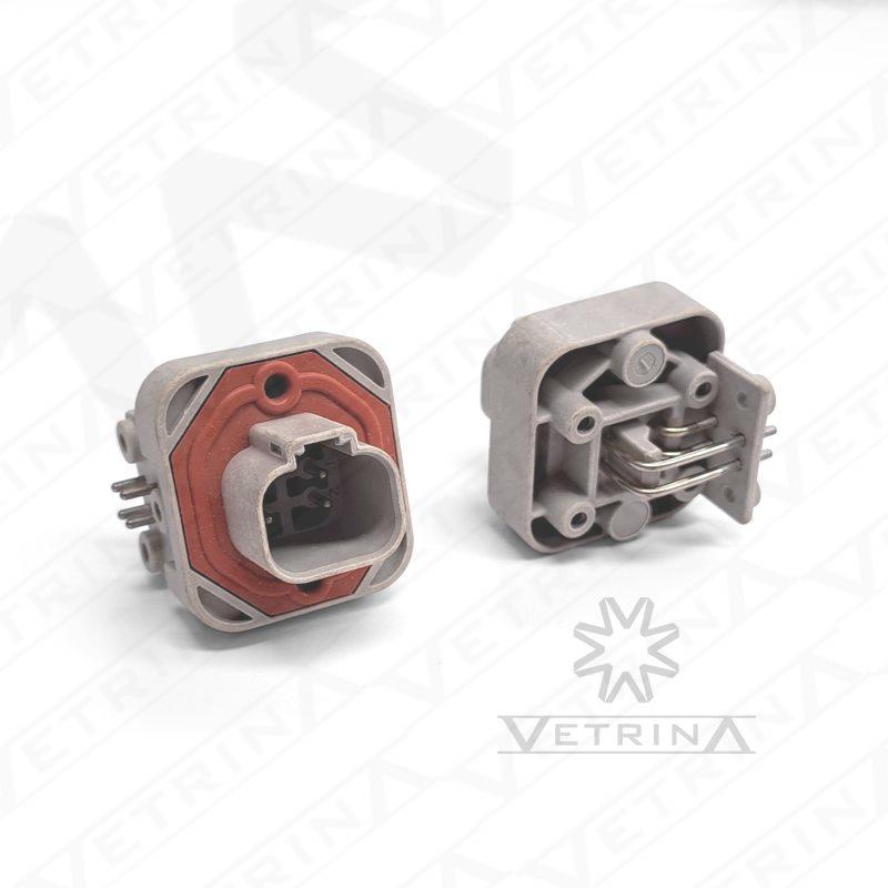 Conector DEUTSCH DT 4 vias cinza