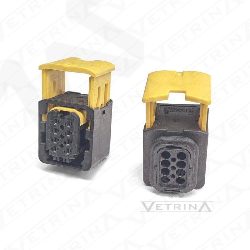 Conector MCP 8 vias preto e amarelo