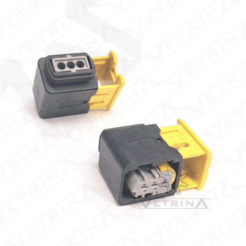 Conector MCP 3 Vias preto e amarelo