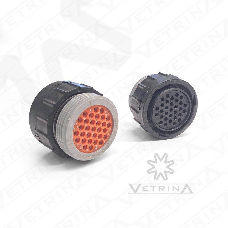 Conector AMPHENOL circular 31 vias cinza com rosca L024