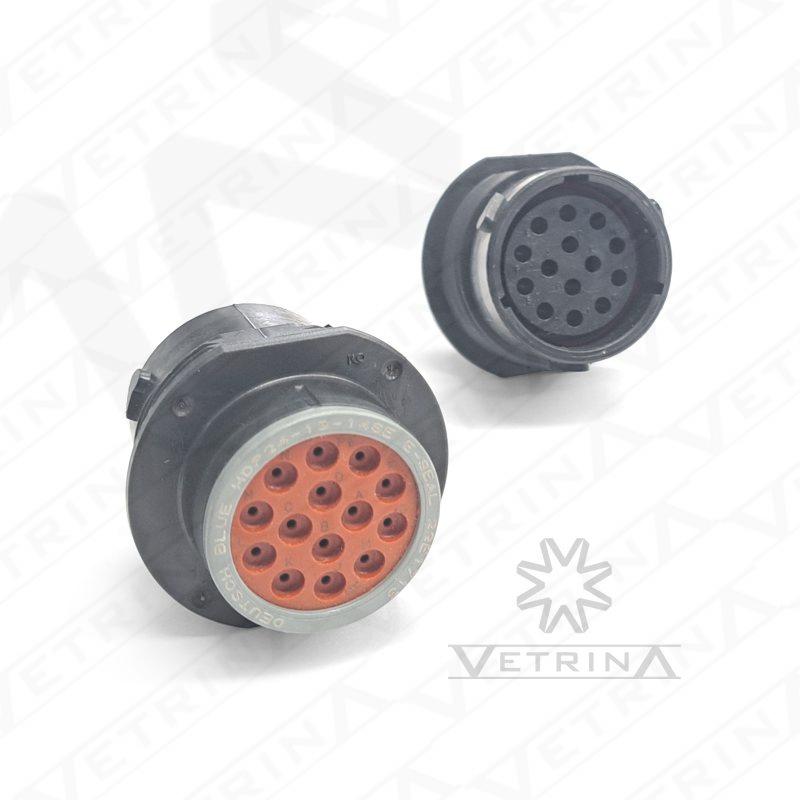 Conector DEUTSCH HDP 14 vias azul/cinza
