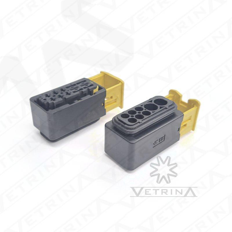 Conector MCP 8 vias preto e amarelo