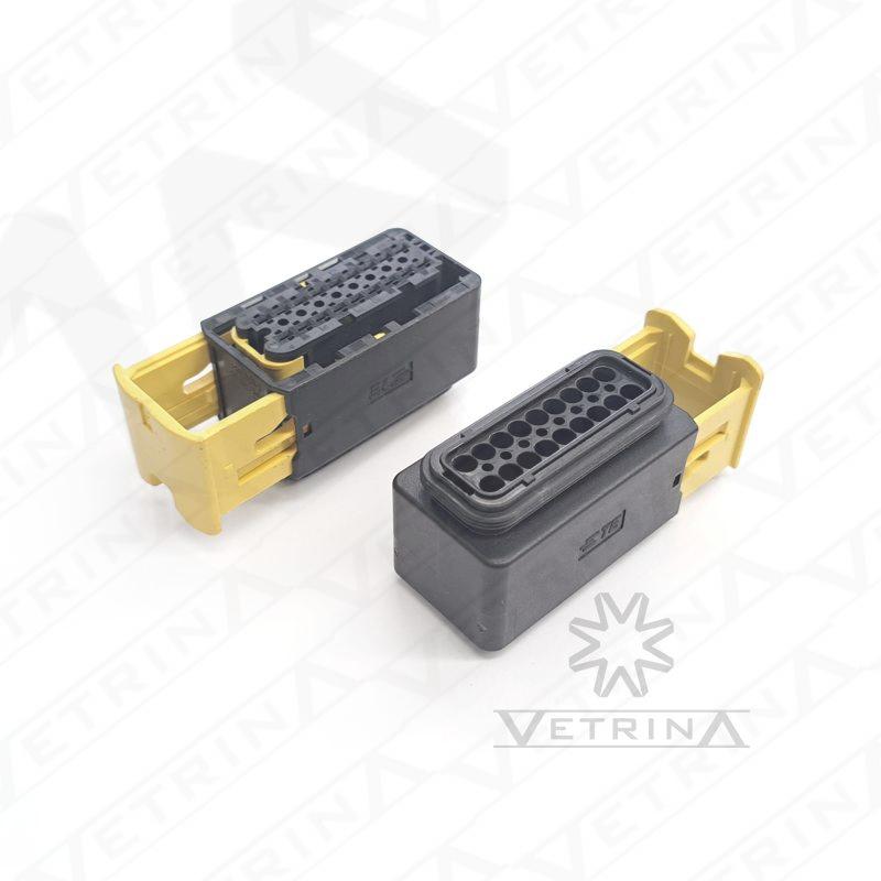 Conector MCP 18 vias preto/amarelo