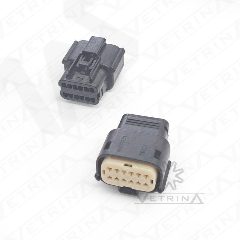 Conector MOLEX 12 vias preto/natural