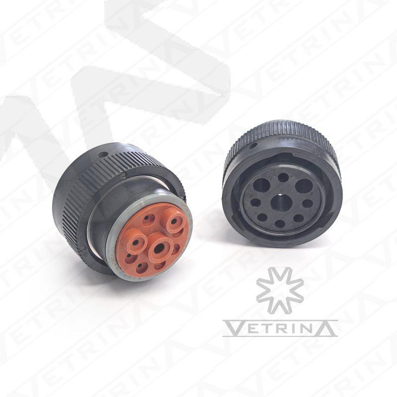 Conector DEUTSCH HDP 9 vias azul/cinza