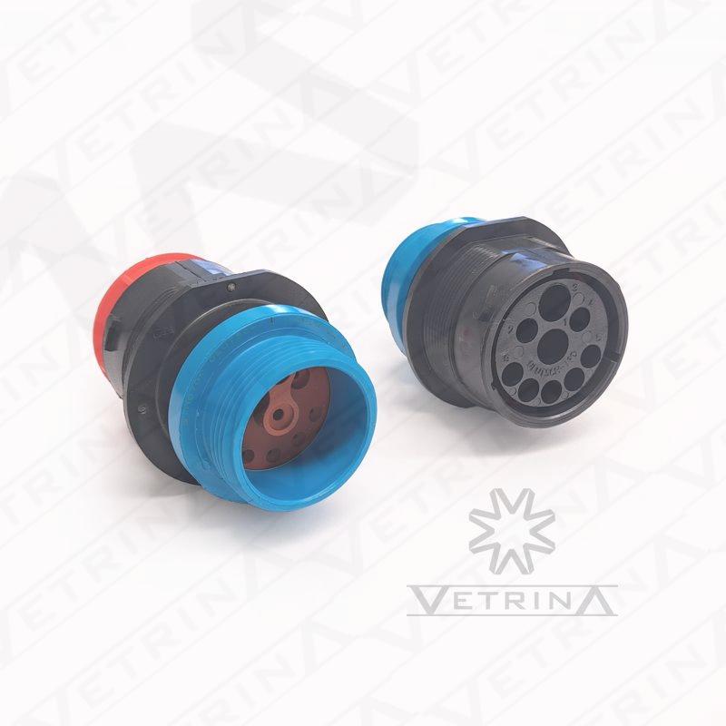 Conector DEUTSCH HDP 9 vias com rosca azul