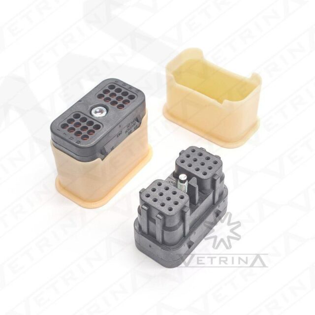 Conector DEUTSCH DRC 24 vias preto com tampa amarela