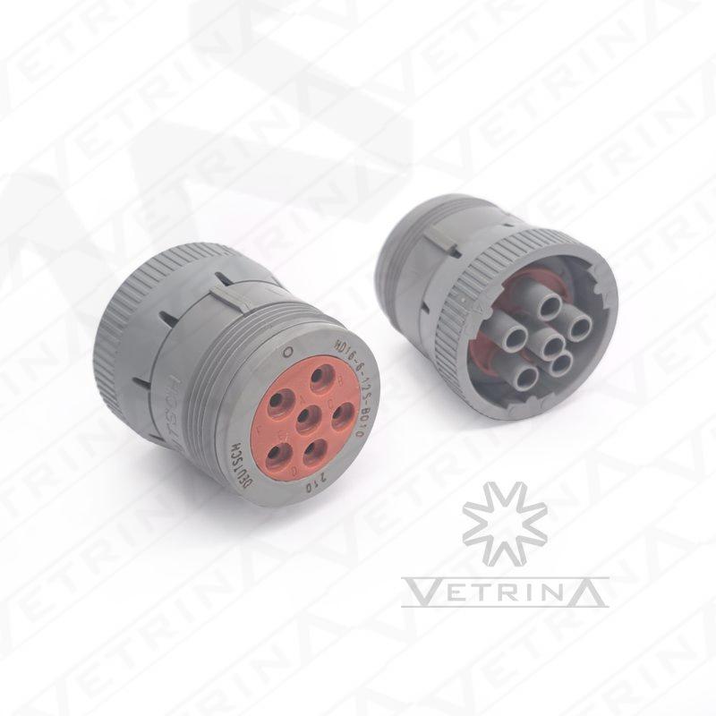 Conector DEUTSCH HD10 6 vias cinza