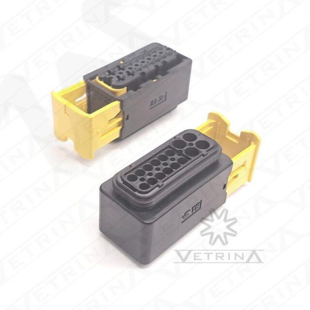 Conector MCP 16 vias preto e amarelo