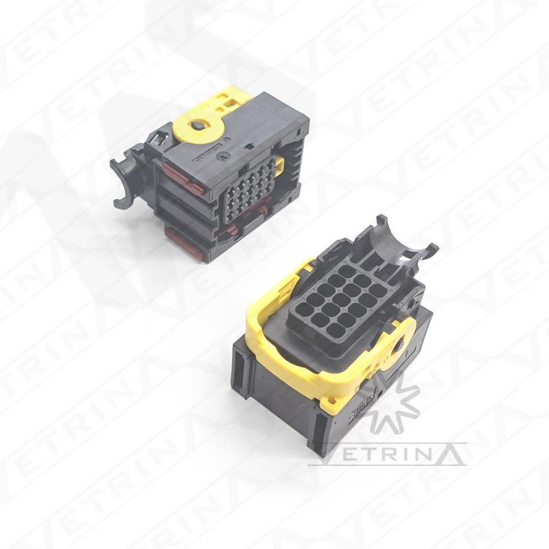 Conector MCP 15 vias preto e amarelo