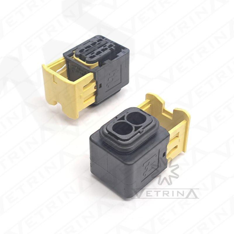 Conector MCP 2 vias preto e amarelo