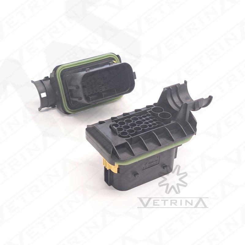 Conector MCP 26 vias preto com trava amarela