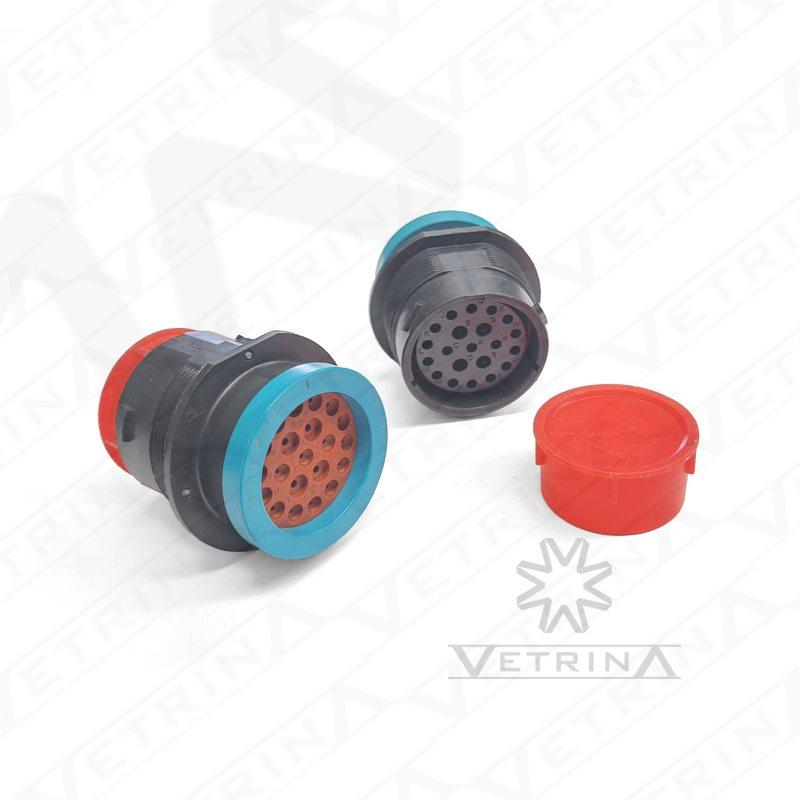 Conector DEUTSCH HD 21 vias com flange azul