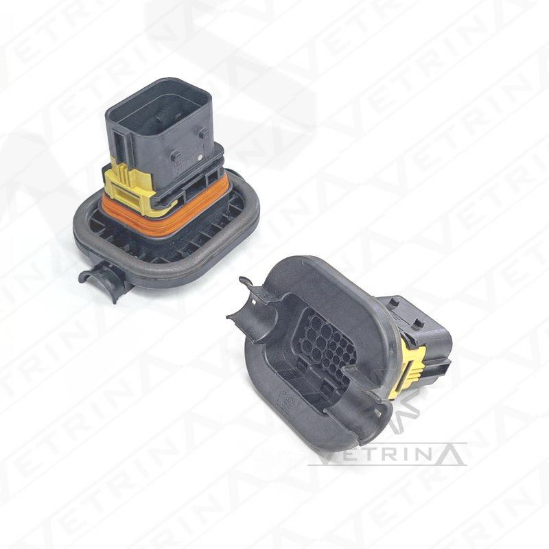 Conector LEAVYSEAL 22 vias preto com trava amarela