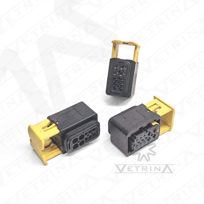 Conector MCP 10 vias preto e amarelo