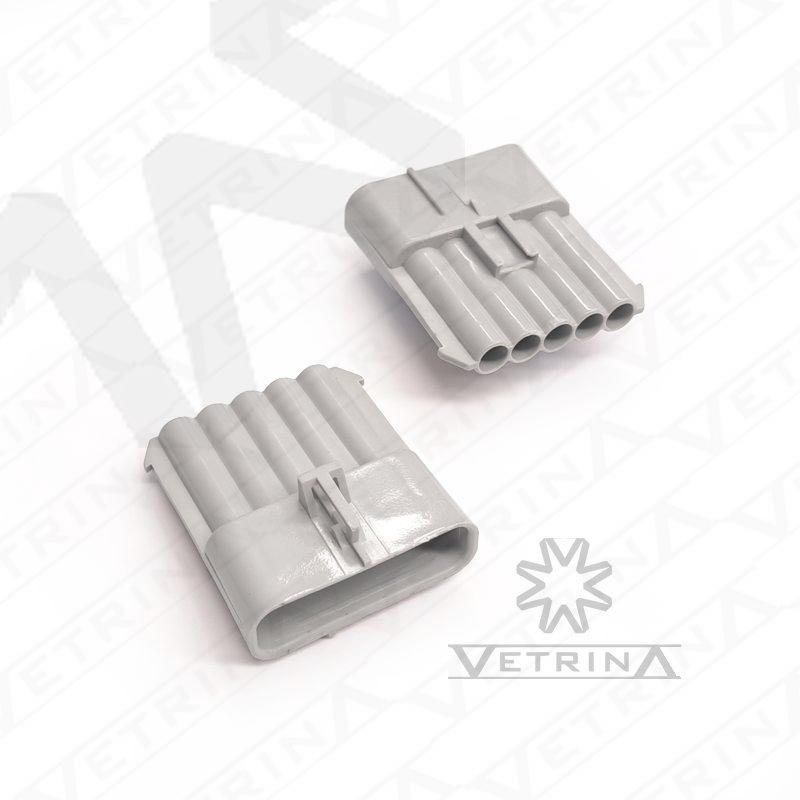 Conector DELPHI MP280 5 vias cinza