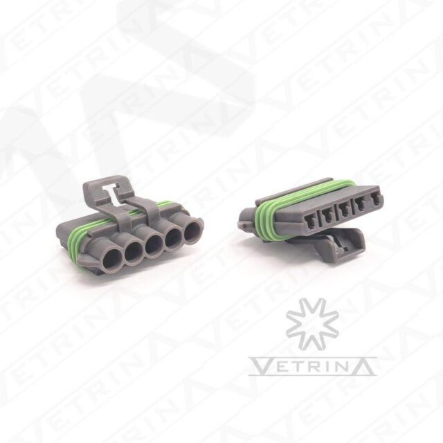Conector DELPHI MP280 5 vias cinza