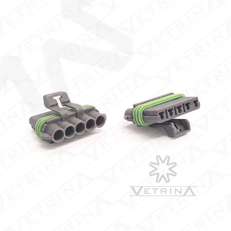 Conector DELPHI MP280 5 vias cinza