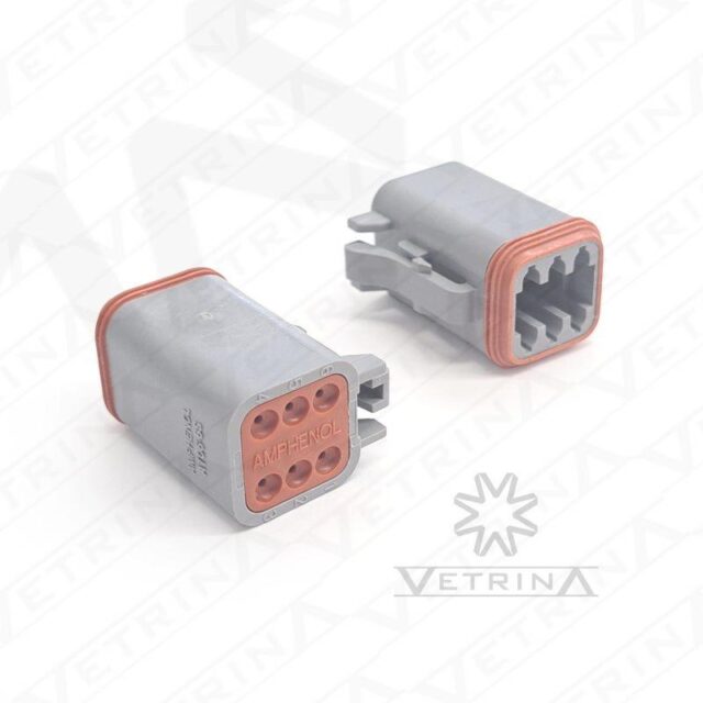 Conector AMPHENOL 6 vias cinza