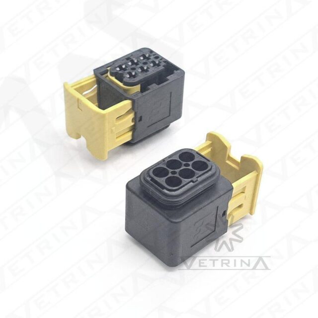 Conector MCP 6 vias preto e amarelo