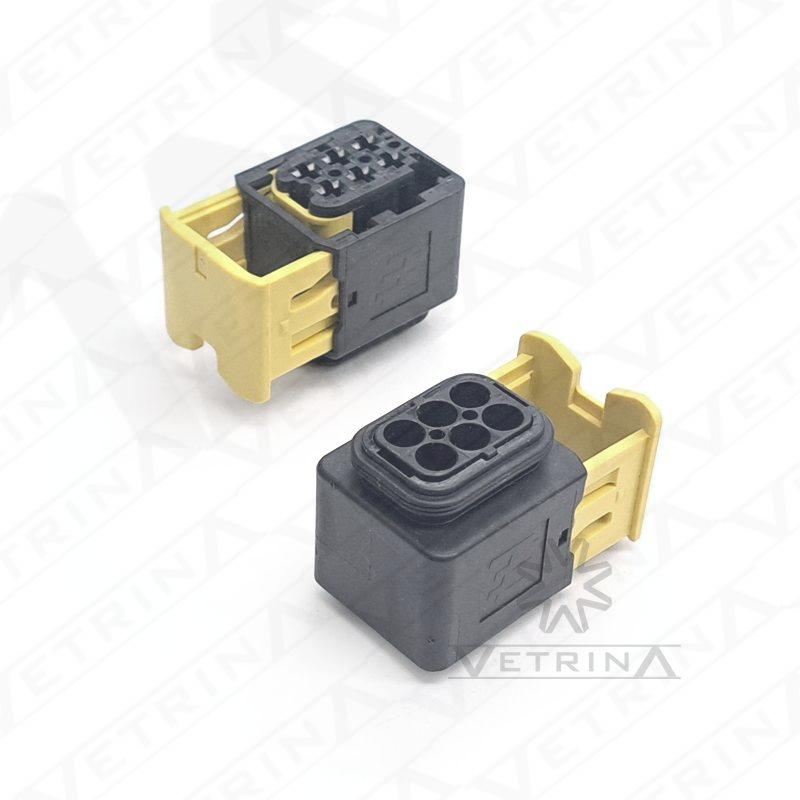 Conector MCP 6 vias preto e amarelo