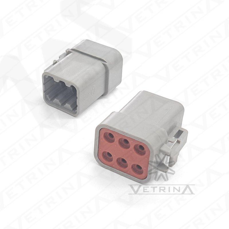 Conector DEUTSCH DTP 6 vias cinza