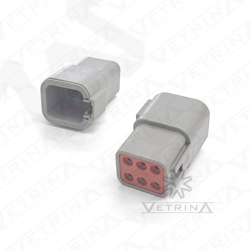Conector DEUTSCH DTP 6 vias cinza