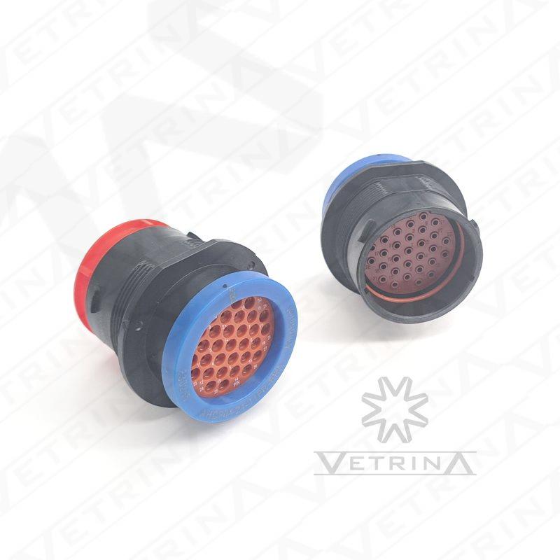 Conector AMPHENOL AHDP 31 vias com flange azul