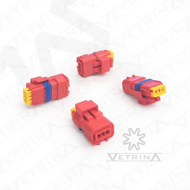 Conector SICMA 3 vias vermelho e amarelho
