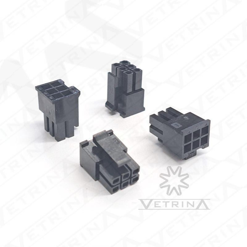 Conector MOLEX MICRO FIT 6 vias preto