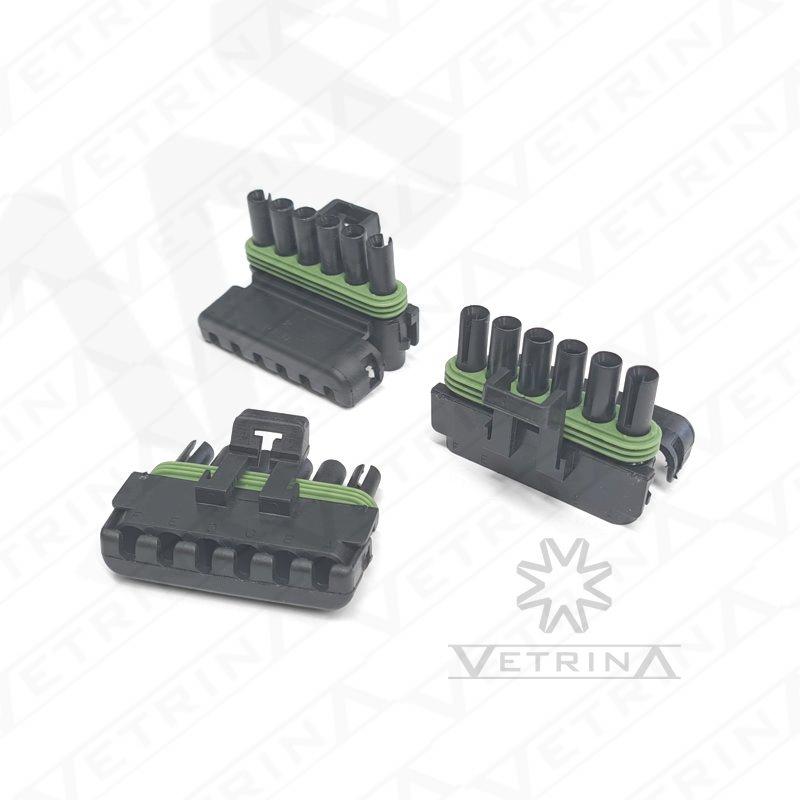 Conector DELPHI WP 6 vias special preto