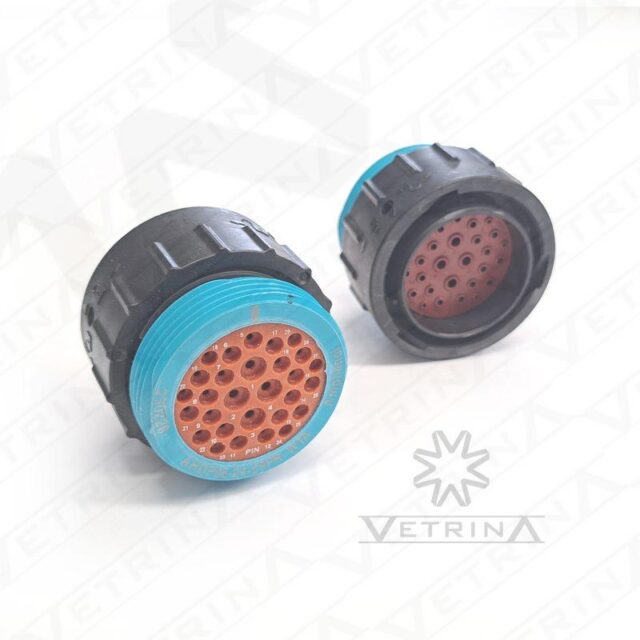 Conector AMPHENOL AHDP 29 vias flange azul com rosca