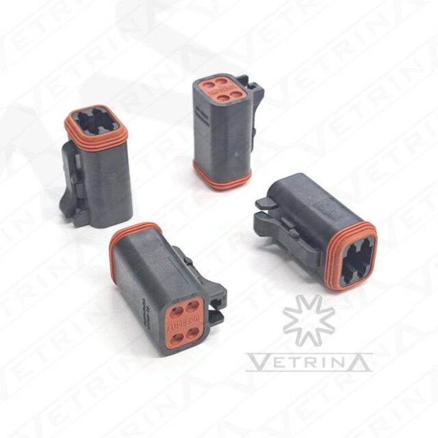 Conector AMPHENOL 4 vias preto