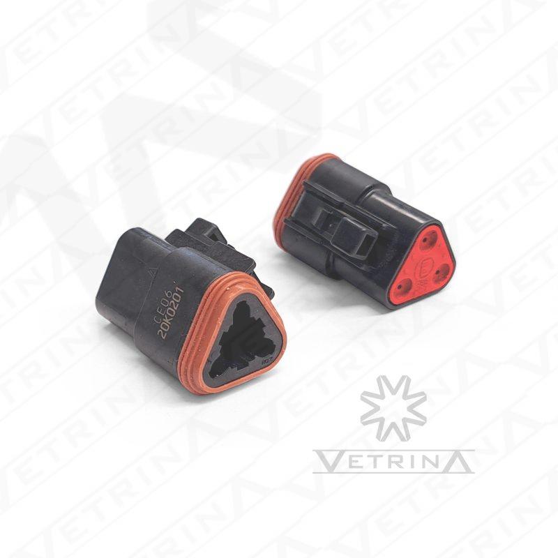 Conector DEUTSCH DT06 3 vias preto