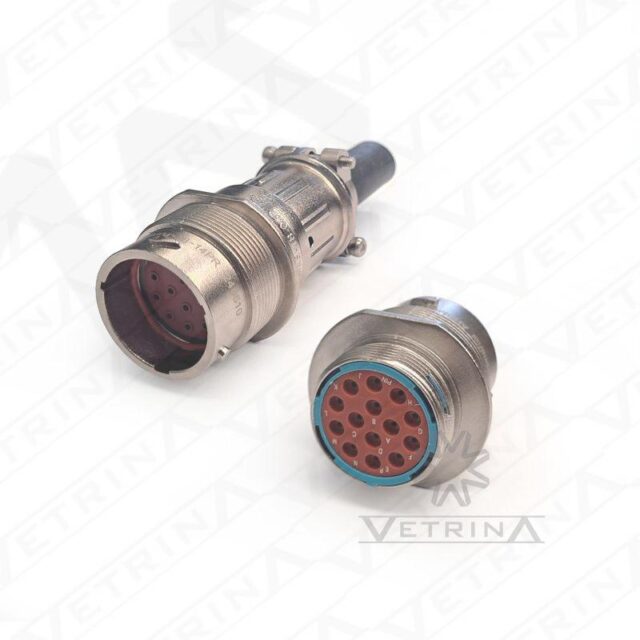Conector AMPHENOL AHDM 14 Vias metálico com backshell