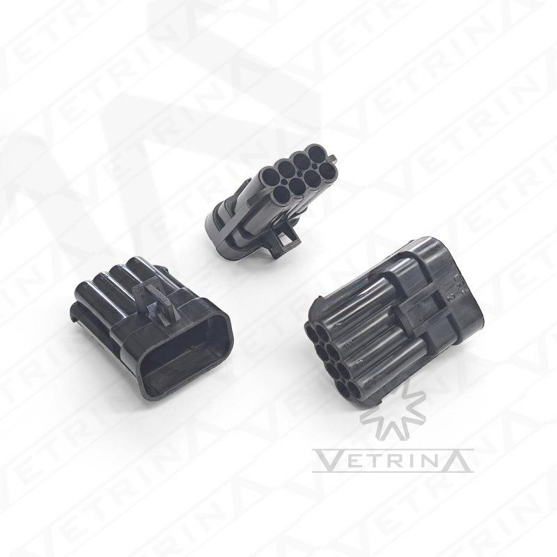 Conector DELPHI MP150 8 Vias preto selado