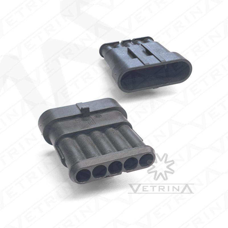 Conector SUPERSEAL AMP 5 vias preto