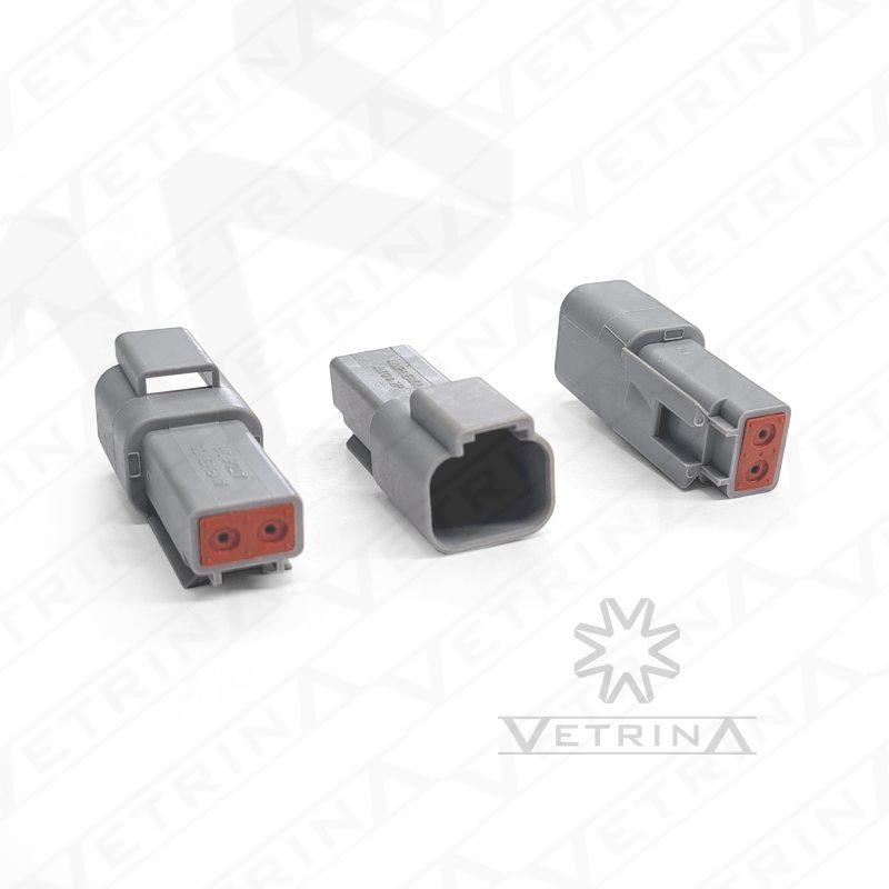 Conector AMPHENOL 2 vias cinza