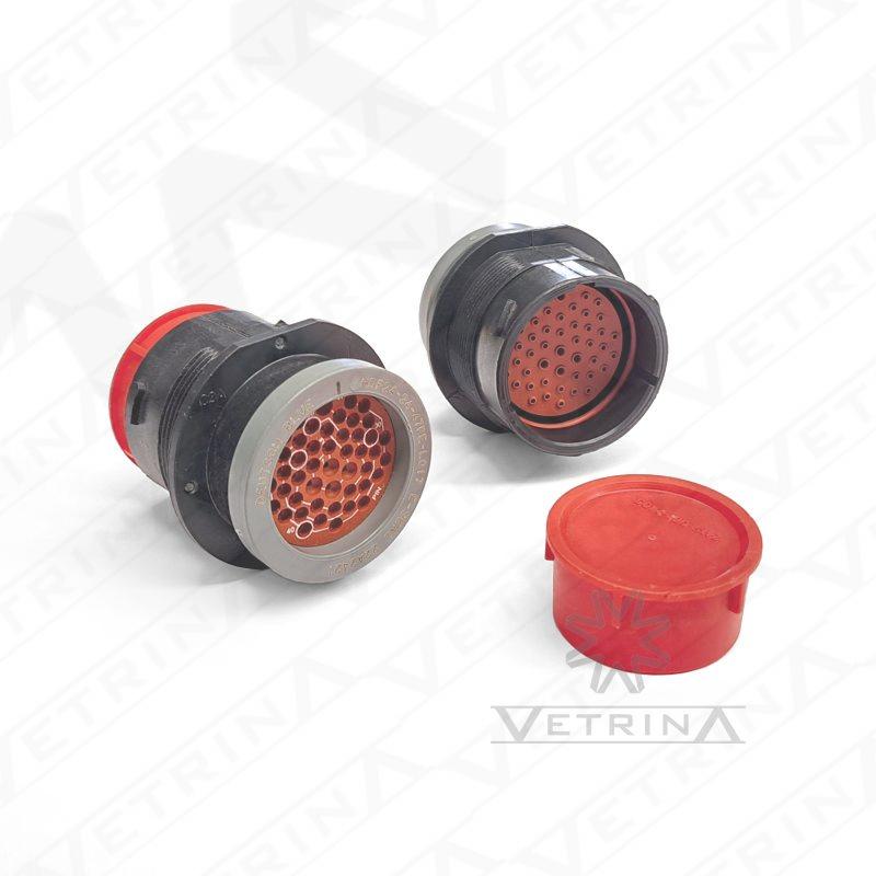 Conector DEUTSCH HD 47 vias com flange azul/cinza